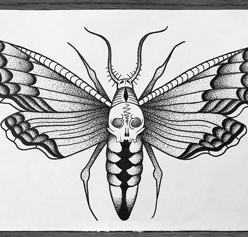 stippling my life away 〰️ #tattooapprentice #deathmoth #blackworkillustrations #blackwork #inkwork #linework #stippling #silenceofthelambs