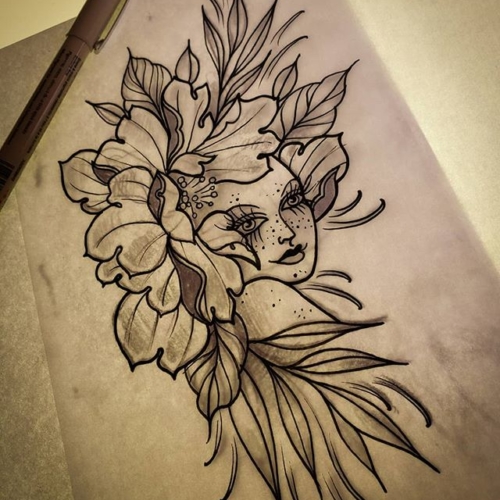 I would love to tattoo this. Preferably black n grey. DM or email Deweyrice87@gmail.com to book an appointment.