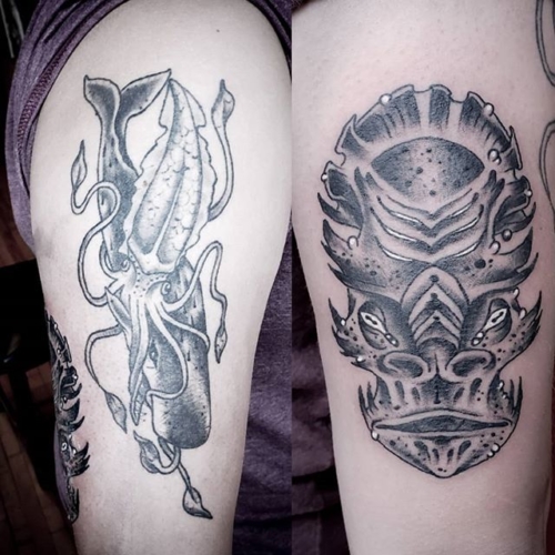 Squid and Sperm whale battle healed, Alien fresh, on @jmull